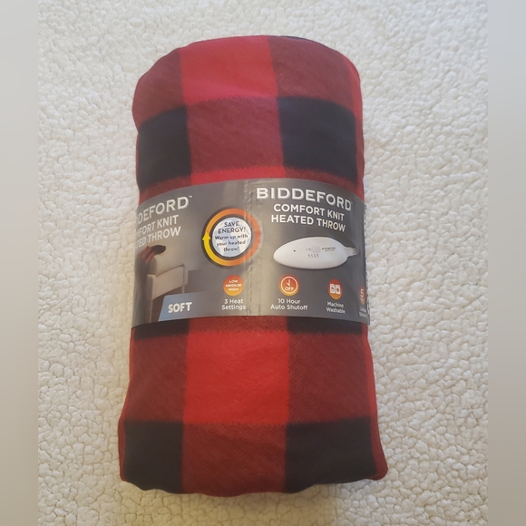 Biddeford Bedding Heated Throw With Electric Analog Controller Red